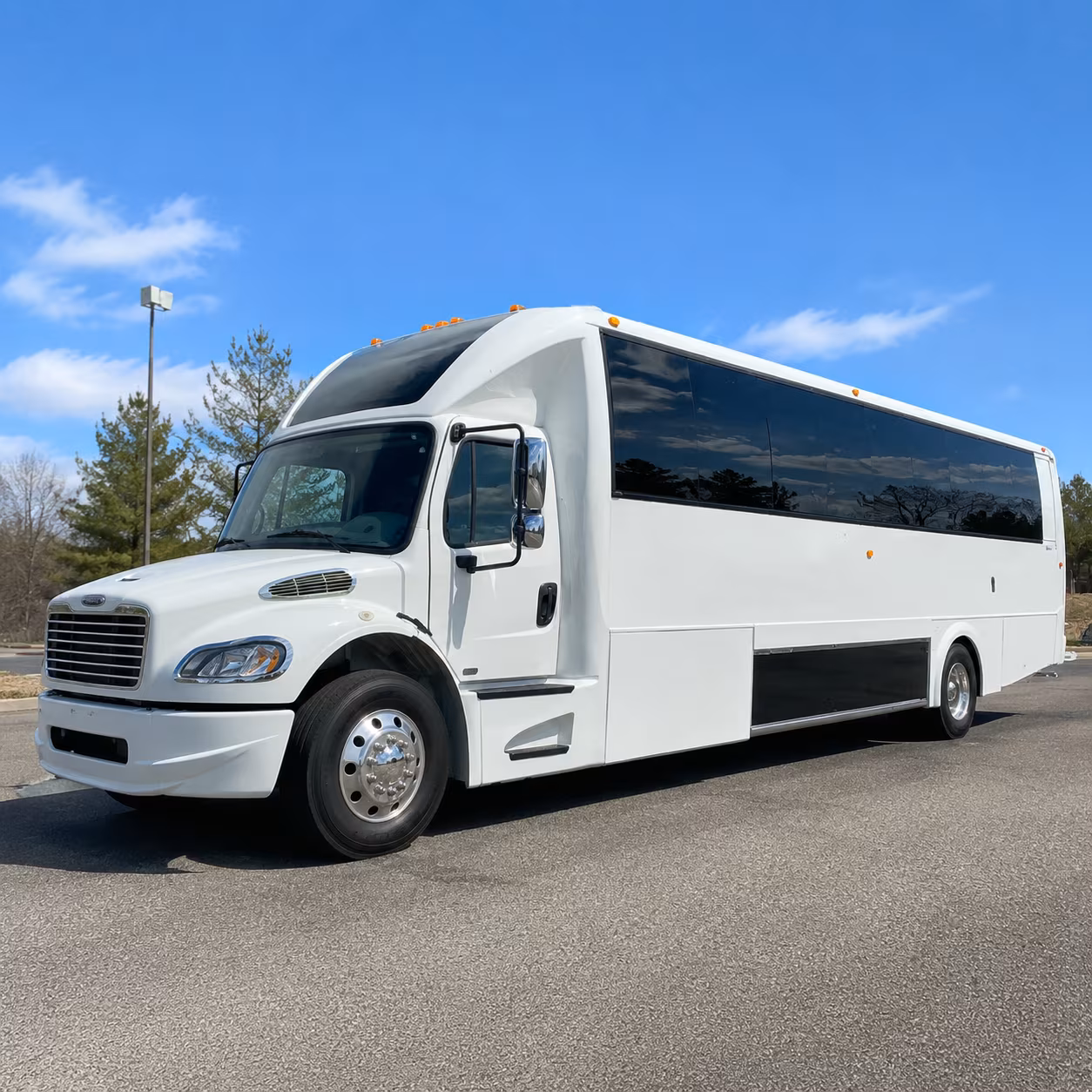 Passenger seating aboard a party bus rental serving Montgomery