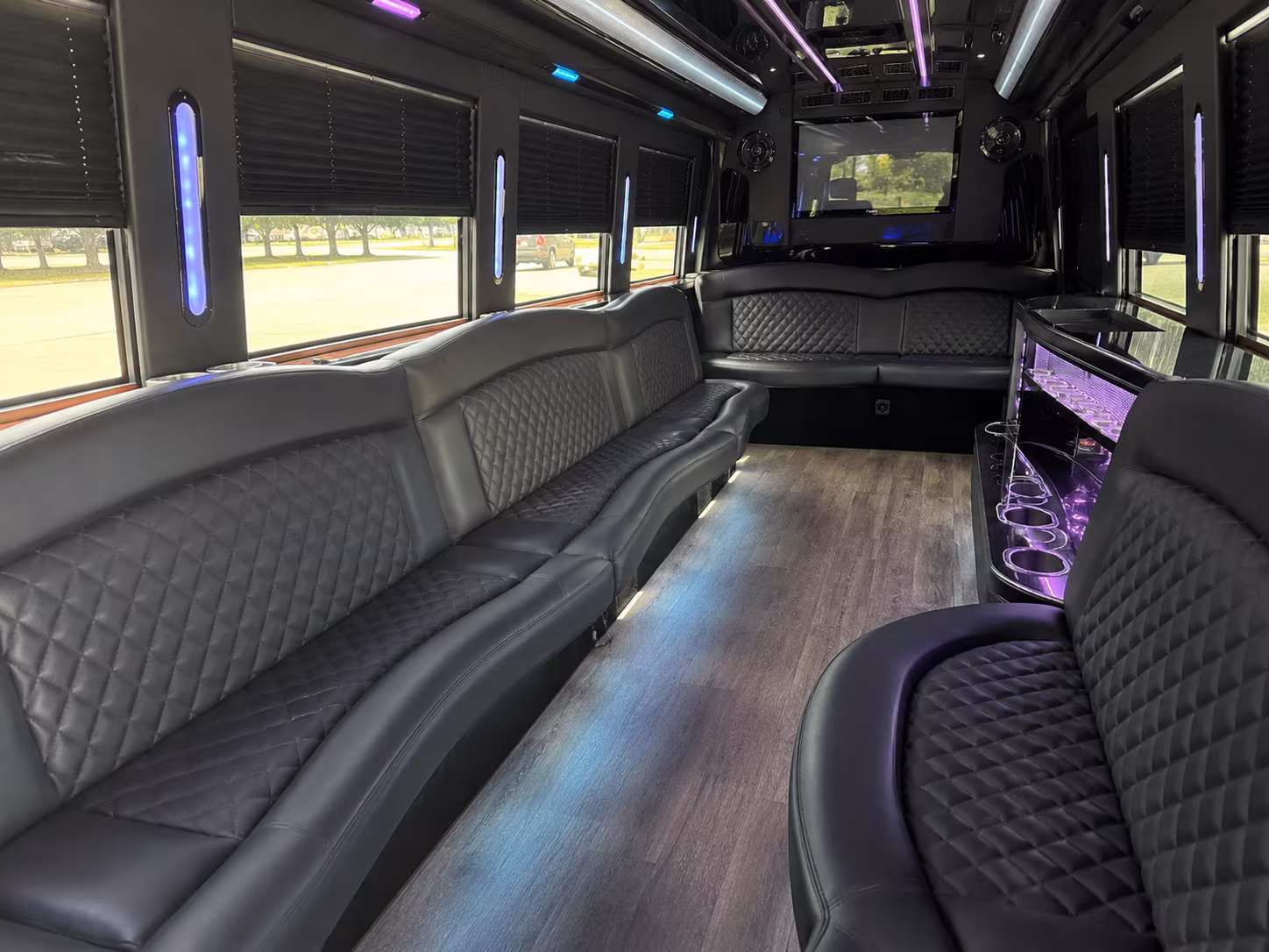 Montgomery Private Event Transportation party bus exterior