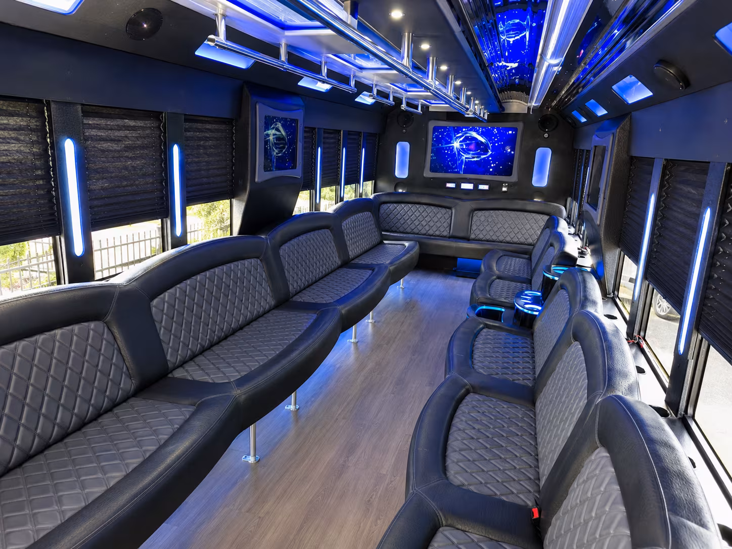 Montgomery Private Event Transportation party bus exterior