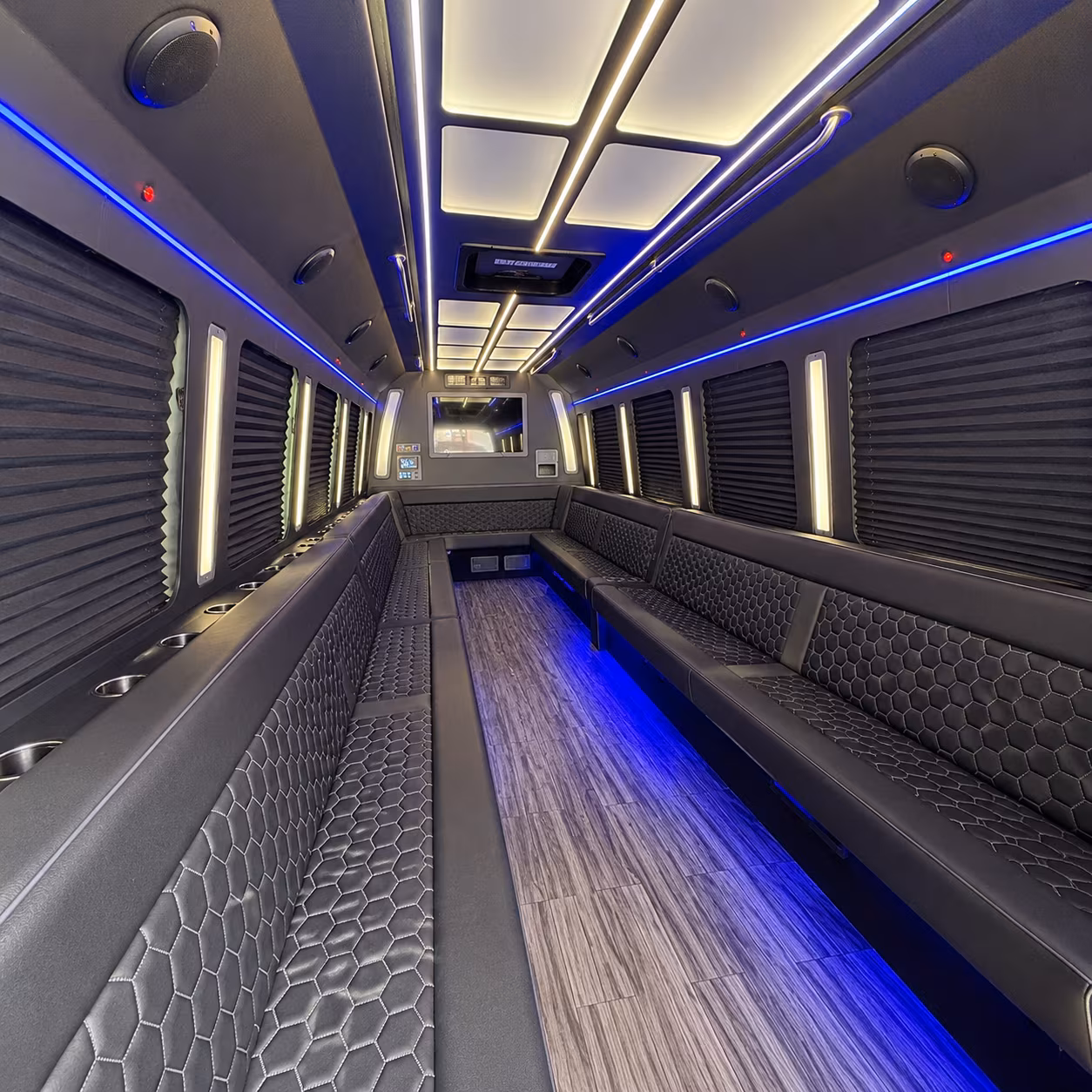 Montgomery Sporting Event Transportation party bus exterior