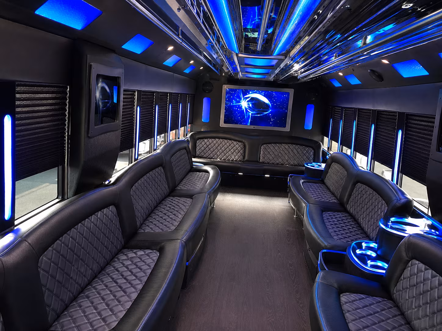 Montgomery Sporting Event Transportation party bus exterior