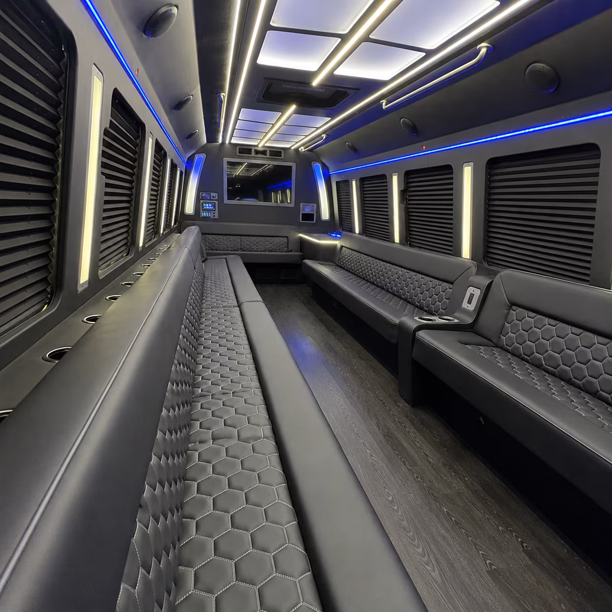 Montgomery Sporting Event Transportation party bus exterior