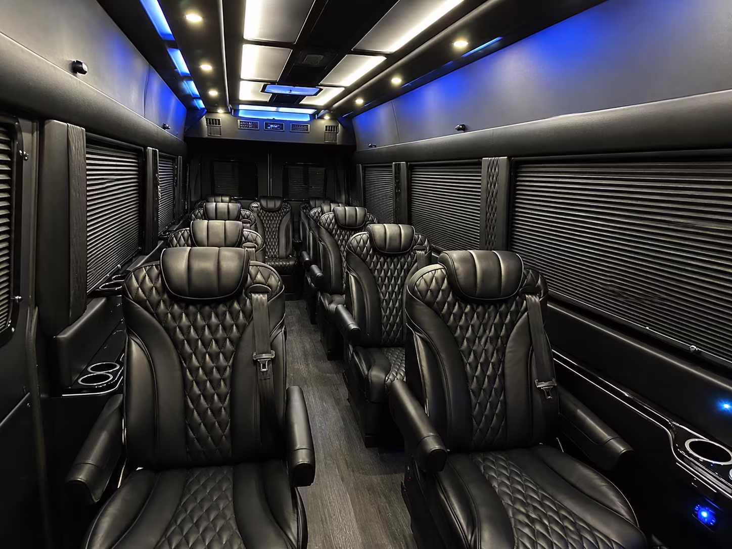 Sprinter van interior with luggage for a route in Montgomery